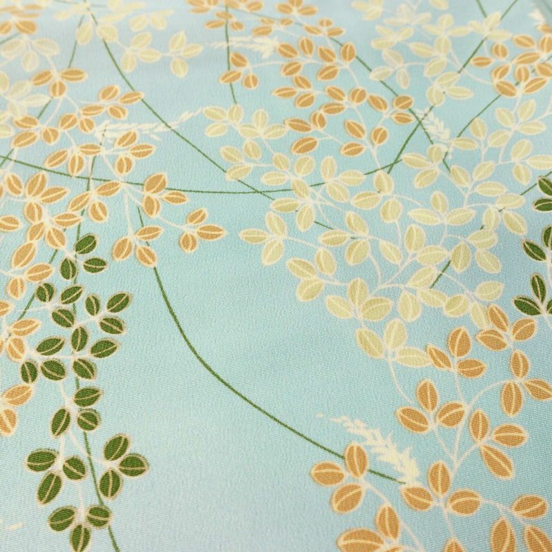 小紋 ポリエステル 木の葉・植物柄 袷仕立て 身丈164cm 裄丈66cm 着物 青・紺_画像6