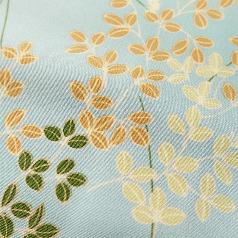 小紋 ポリエステル 木の葉・植物柄 袷仕立て 身丈164cm 裄丈66cm 着物 青・紺_画像7