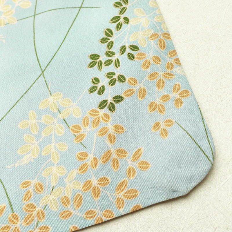 小紋 ポリエステル 木の葉・植物柄 袷仕立て 身丈164cm 裄丈66cm 着物 青・紺_画像14