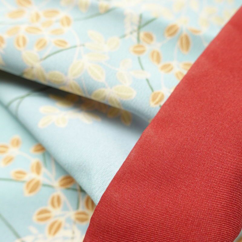 小紋 ポリエステル 木の葉・植物柄 袷仕立て 身丈164cm 裄丈66cm 着物 青・紺_画像15