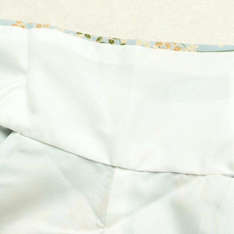 小紋 ポリエステル 木の葉・植物柄 袷仕立て 身丈164cm 裄丈66cm 着物 青・紺_画像19