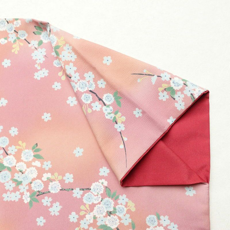 小紋 良品 ポリエステル 花柄 袷仕立て 身丈164.5cm 裄丈67.5cm 着物 ピンク_画像13