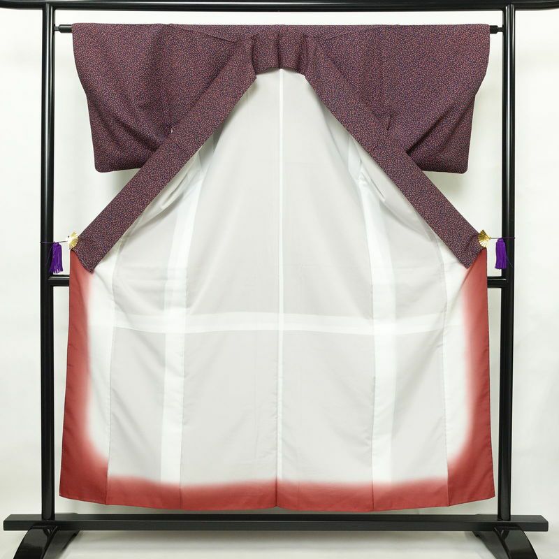 小紋 良品 総柄 ポリエステル 幾何学柄・抽象柄 袷仕立て 身丈154cm 裄丈63.5cm 着物 青・紺_画像3