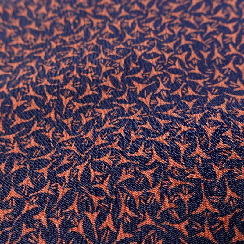 小紋 良品 総柄 ポリエステル 幾何学柄・抽象柄 袷仕立て 身丈154cm 裄丈63.5cm 着物 青・紺_画像7