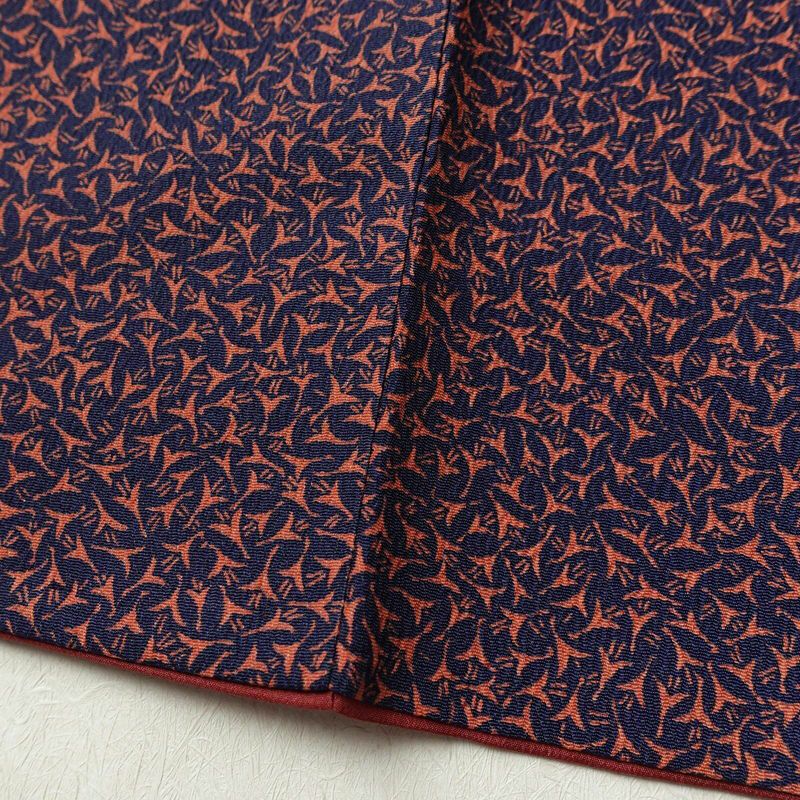 小紋 良品 総柄 ポリエステル 幾何学柄・抽象柄 袷仕立て 身丈154cm 裄丈63.5cm 着物 青・紺_画像10