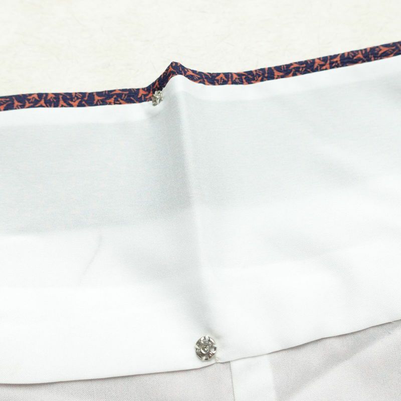 小紋 良品 総柄 ポリエステル 幾何学柄・抽象柄 袷仕立て 身丈154cm 裄丈63.5cm 着物 青・紺_画像18