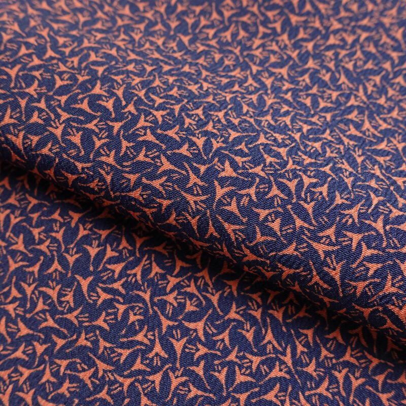 小紋 良品 総柄 ポリエステル 幾何学柄・抽象柄 袷仕立て 身丈154cm 裄丈63.5cm 着物 青・紺_画像19