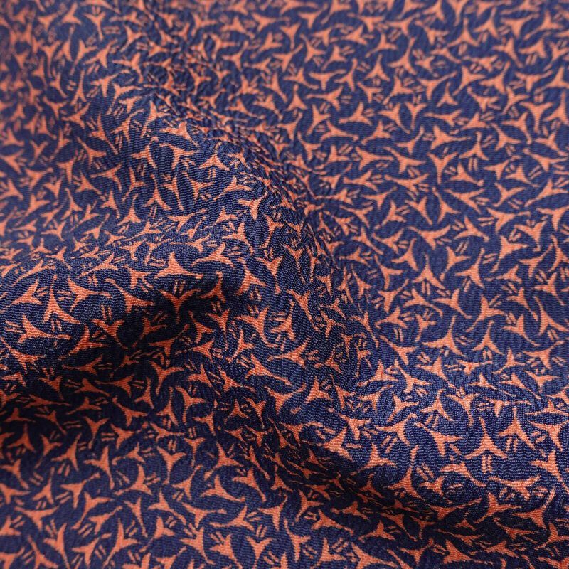 小紋 良品 総柄 ポリエステル 幾何学柄・抽象柄 袷仕立て 身丈154cm 裄丈63.5cm 着物 青・紺_画像20