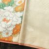 小紋 良品 しつけ糸付き ポリエステル 花柄 袷仕立て 身丈162.5cm 裄丈64.5cm 着物 ベージュ_画像10