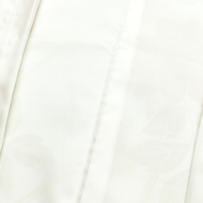 小紋 ポリエステル 花柄 袷仕立て 身丈153.5cm 裄丈64cm 着物 クリーム_画像19