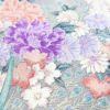 小紋 ポリエステル 花柄 袷仕立て 身丈159cm 裄丈65cm 着物 孔雀 グレー_画像7