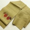名古屋帯 紬 太鼓柄 美品 正絹 その他の柄 柿 名古屋仕立て 黄・黄土色_画像16