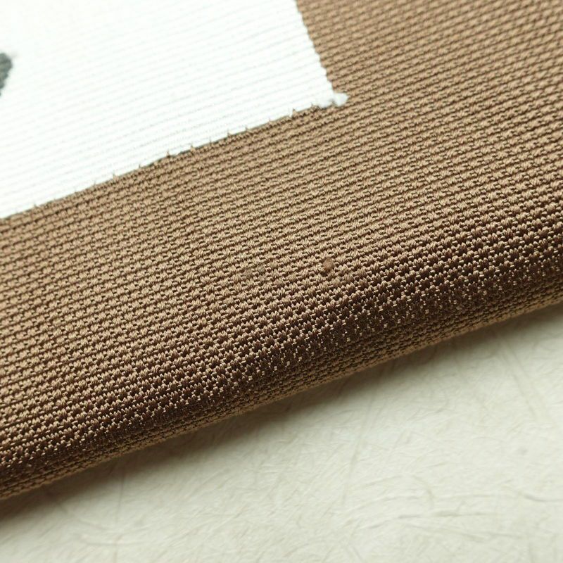 名古屋帯 太鼓柄 正絹 木の葉・植物柄 松葉仕立て 帯 茶_画像17