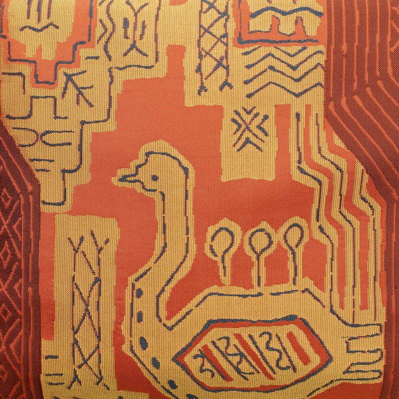 袋帯 六通柄 一般用 正絹 人物・動物柄 帯 橙_画像2