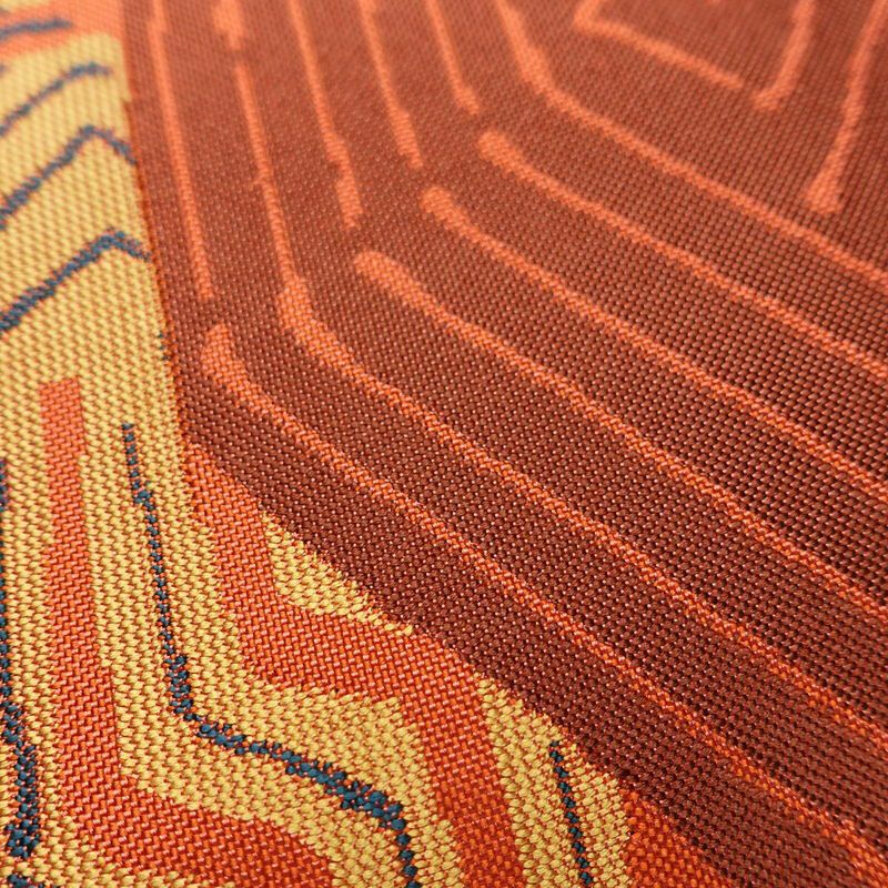 袋帯 六通柄 一般用 正絹 人物・動物柄 帯 橙_画像5