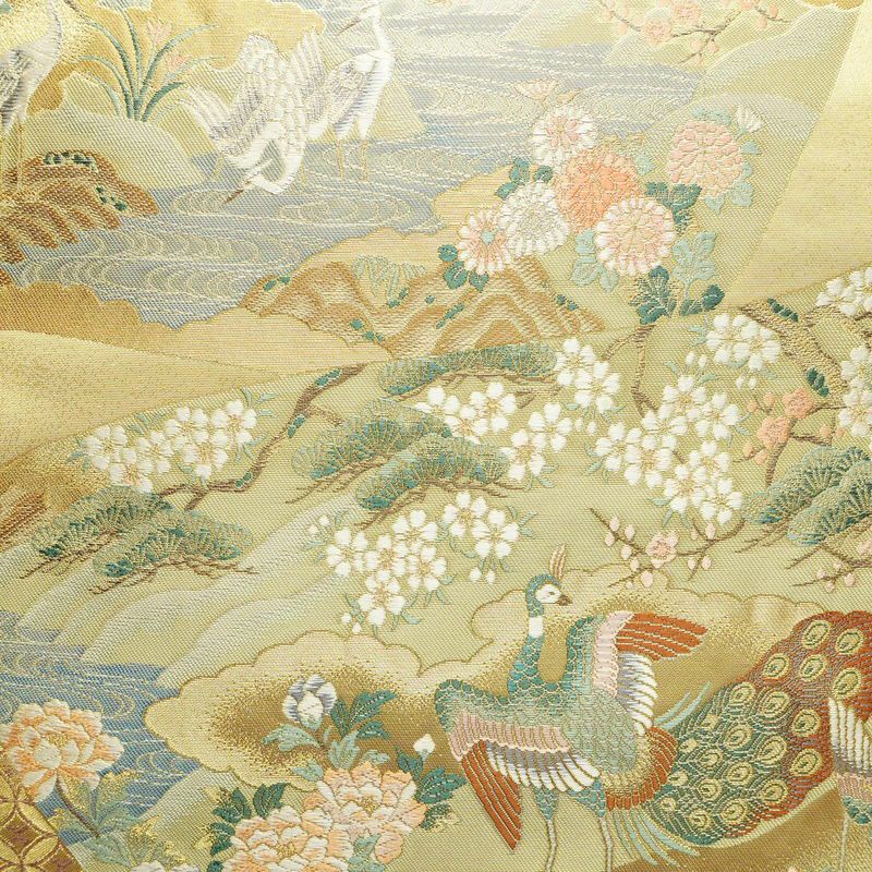 袋帯 琳派巻絵文 六通柄 美品 フォーマル用 正絹 古典柄 箔 金通し 金糸 帯 金・銀_画像2
