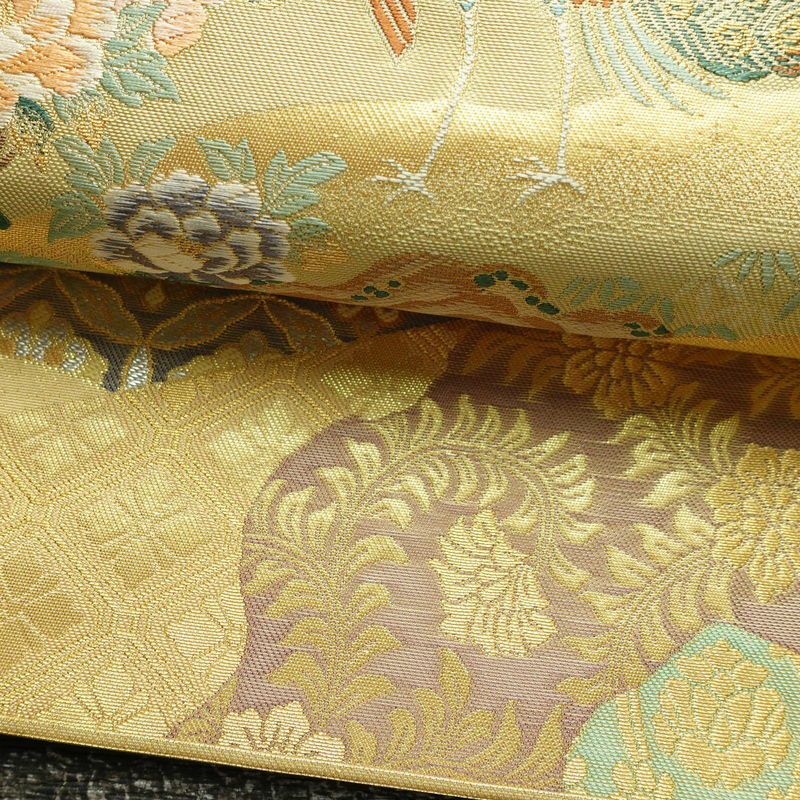 袋帯 琳派巻絵文 六通柄 美品 フォーマル用 正絹 古典柄 箔 金通し 金糸 帯 金・銀_画像8