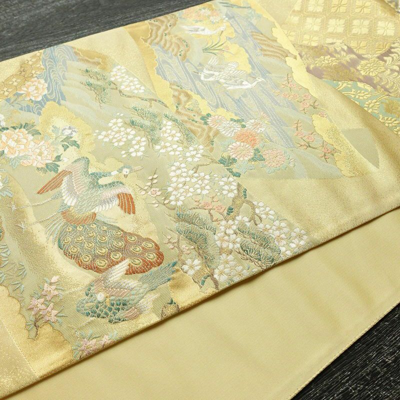 袋帯 琳派巻絵文 六通柄 美品 フォーマル用 正絹 古典柄 箔 金通し 金糸 帯 金・銀_画像11