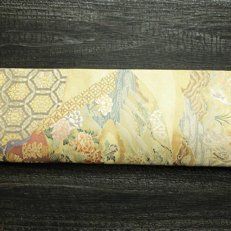 袋帯 琳派巻絵文 六通柄 美品 フォーマル用 正絹 古典柄 箔 金通し 金糸 帯 金・銀_画像14