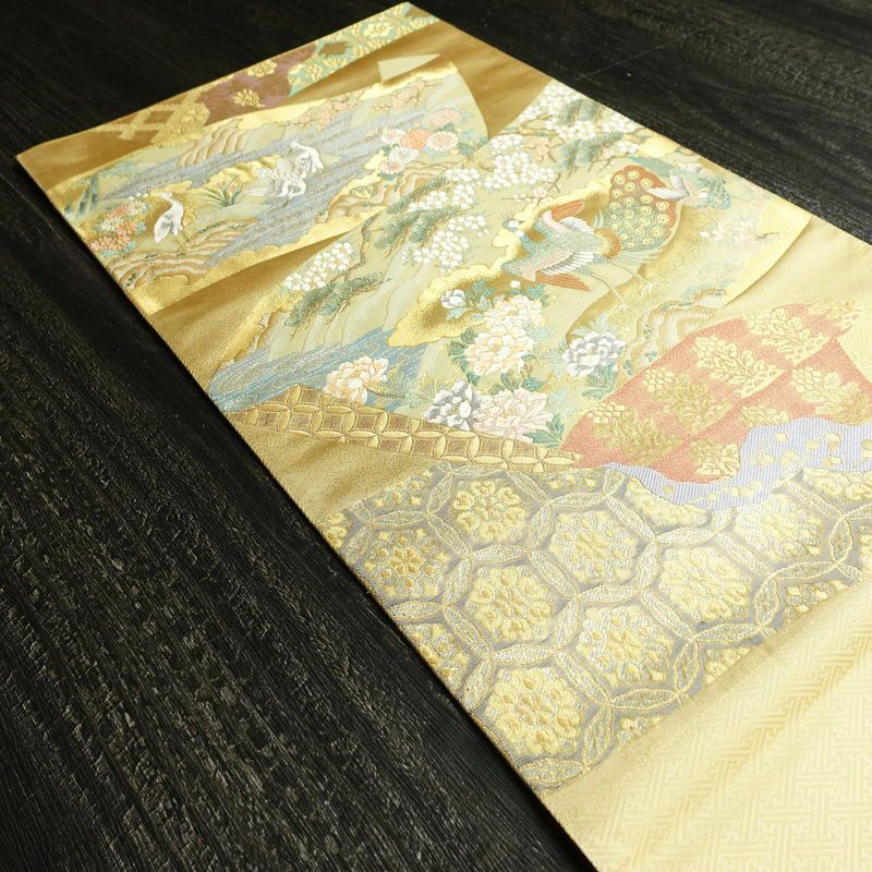 袋帯 琳派巻絵文 六通柄 美品 フォーマル用 正絹 古典柄 箔 金通し 金糸 帯 金・銀_画像17