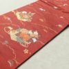 名古屋帯 六通柄 美品 正絹 古典柄 名古屋仕立て 刺繍 金糸 帯 赤・朱_画像10