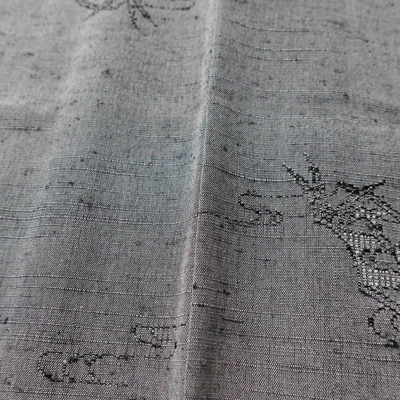 単衣 紬 正絹 古典柄 単衣仕立て 身丈157cm 裄丈63cm 一部しつけ糸付き 着物 紫・藤色_画像8