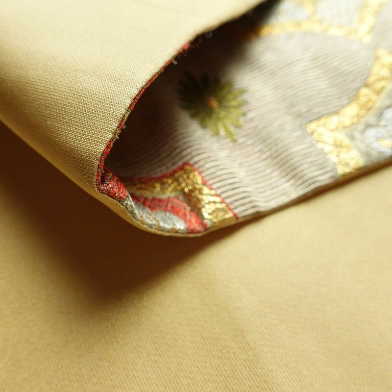 袋帯 六通柄 フォーマル用 正絹 古典柄 箔 金糸 梅 菊 帯 ピンク_画像10