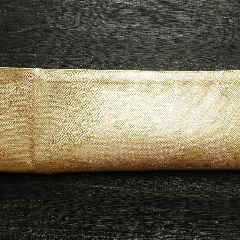 袋帯 佐賀錦 全通柄 フォーマル用 正絹 雲柄 箔 金糸 帯 ピンク_画像14