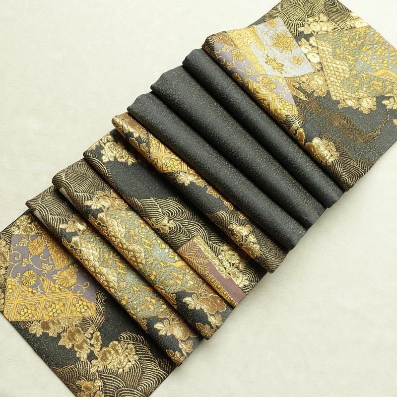 袋帯 六通柄 良品 フォーマル用 正絹 古典柄 箔 金通し 金糸 帯 グレー_画像19