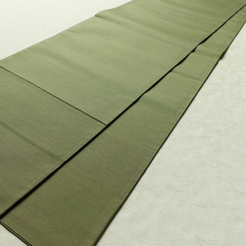 袋帯 太鼓柄 一般用 正絹 花柄 金糸 緑・うぐいす色_画像8