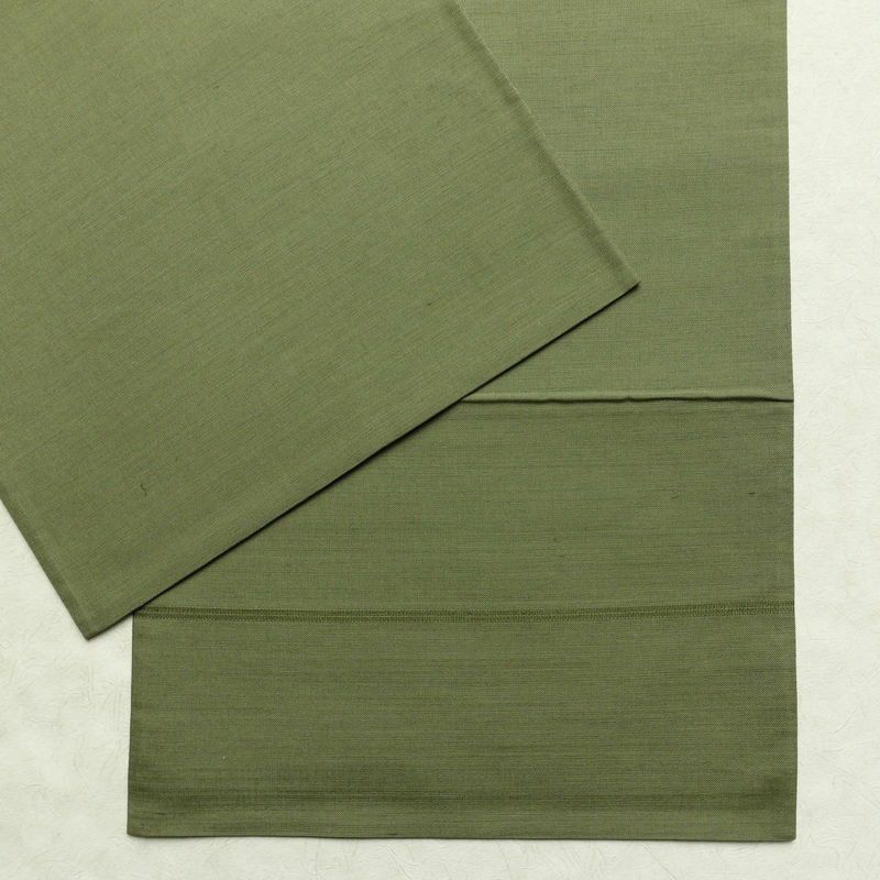 袋帯 太鼓柄 一般用 正絹 花柄 金糸 緑・うぐいす色_画像13