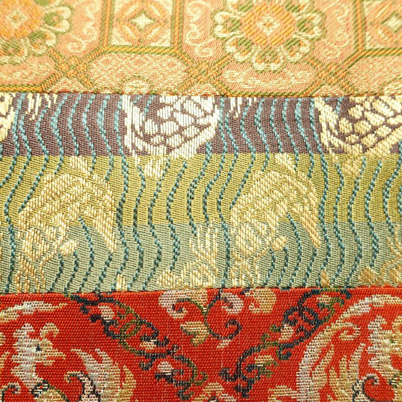 袋帯 全通柄 良品 フォーマル用 正絹 幾何学柄・抽象柄 金糸 帯 多色使い_画像4