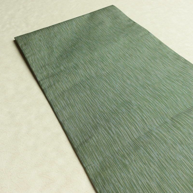 袋帯 太鼓柄 一般用 正絹 花柄 帯 緑・うぐいす色_画像19