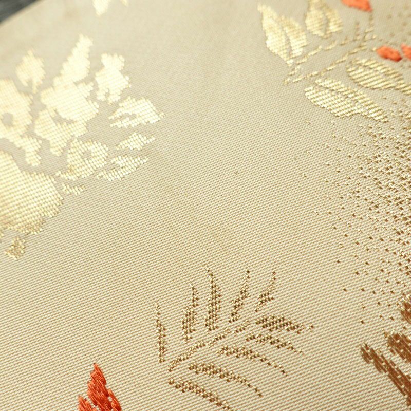 袋帯 六通柄 フォーマル用 正絹 幾何学柄・抽象柄 箔 金糸 帯 ベージュ_画像7