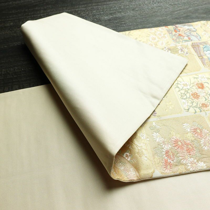 袋帯 六通柄 フォーマル用 正絹 人物・動物柄 箔 金糸 帯 金・銀_画像9