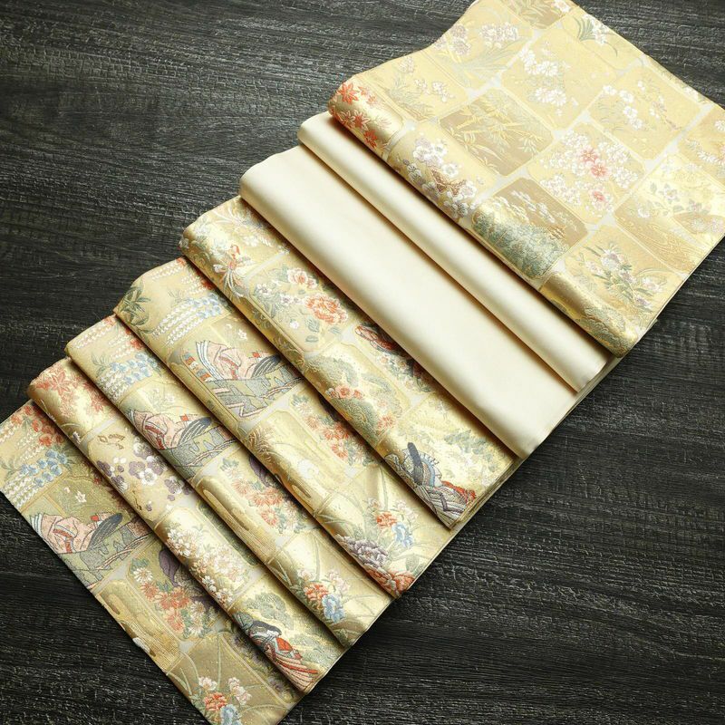 袋帯 六通柄 フォーマル用 正絹 人物・動物柄 箔 金糸 帯 金・銀_画像19