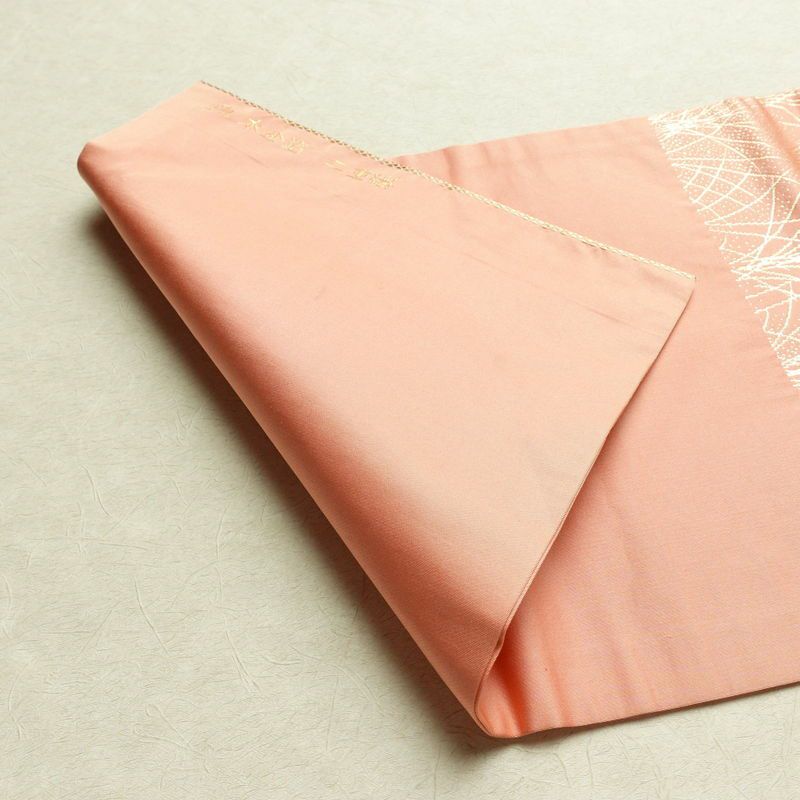 名古屋帯 本金箔 二重織 太鼓柄 正絹 人物・動物柄 名古屋仕立て 箔 金糸 帯 ピンク_画像8