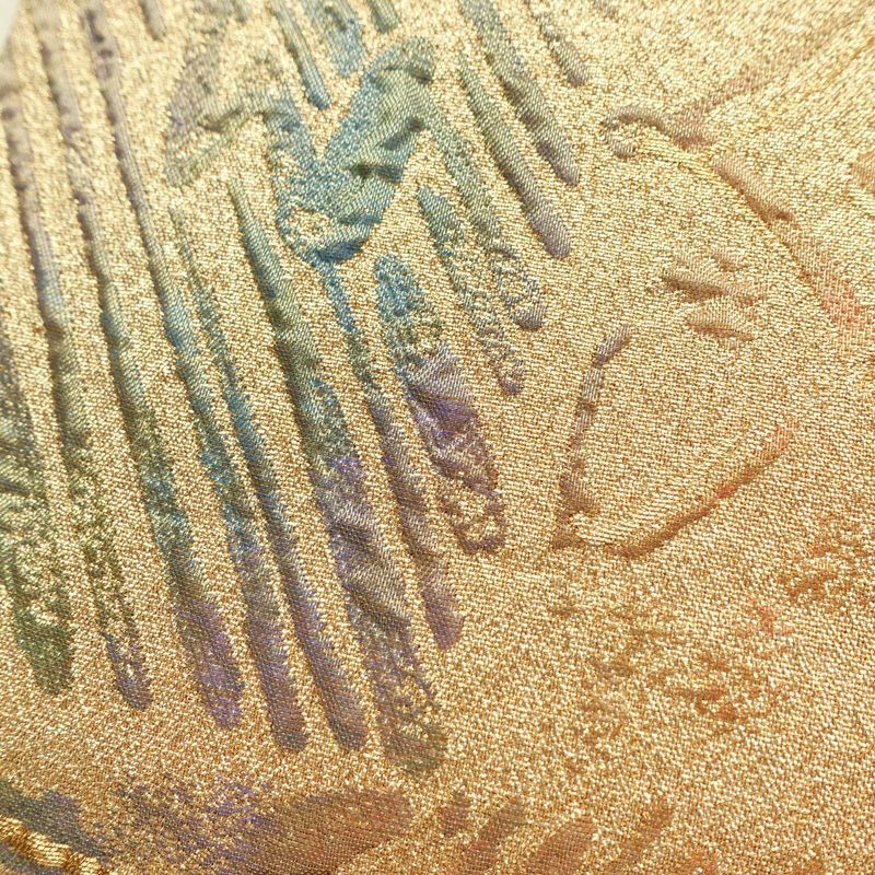 袋帯 浜田庄司文様 六通柄 フォーマル用 正絹 幾何学柄・抽象柄 箔 金糸 帯 金・銀_画像3