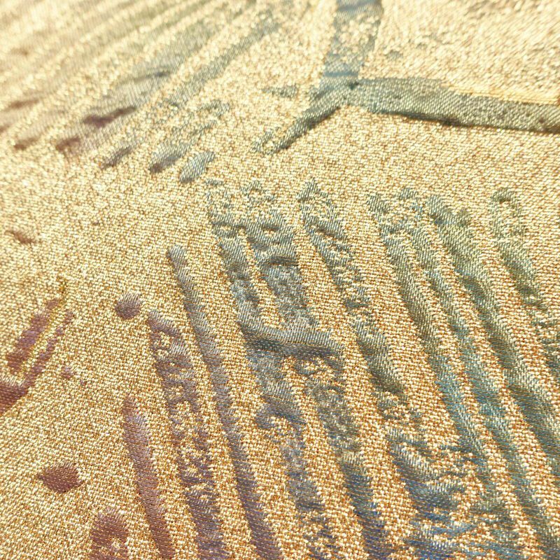 袋帯 浜田庄司文様 六通柄 フォーマル用 正絹 幾何学柄・抽象柄 箔 金糸 帯 金・銀_画像5