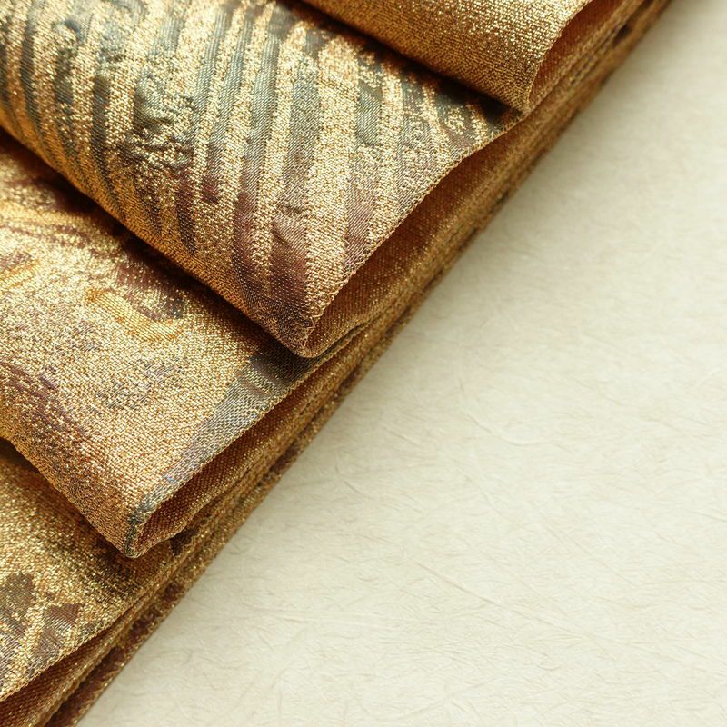 袋帯 浜田庄司文様 六通柄 フォーマル用 正絹 幾何学柄・抽象柄 箔 金糸 帯 金・銀_画像20