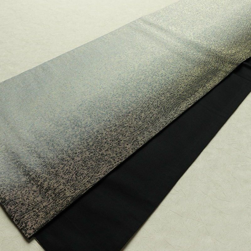 袋帯 全通柄 良品 フォーマル用 正絹 その他の柄 箔 帯 グレー_画像8