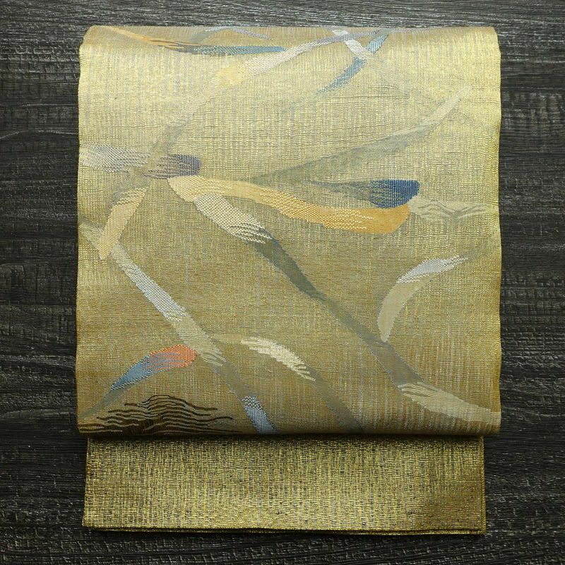 袋帯 太鼓柄 良品 フォーマル用 正絹 幾何学柄・抽象柄 金糸 帯 金・銀_画像1