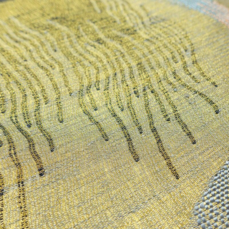 袋帯 太鼓柄 良品 フォーマル用 正絹 幾何学柄・抽象柄 金糸 帯 金・銀_画像12