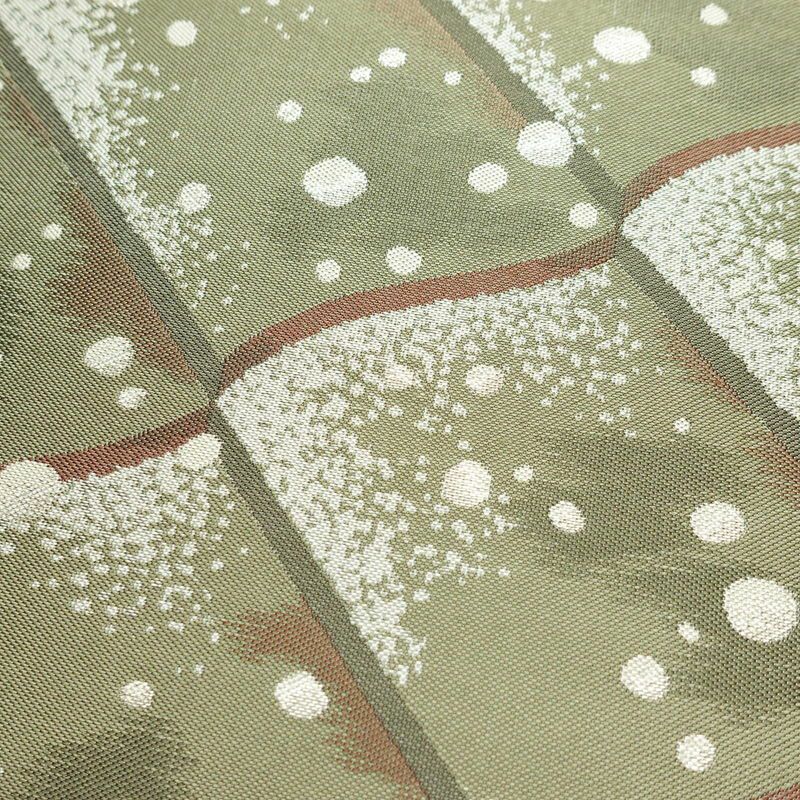 袋帯 六通柄 美品 フォーマル用 正絹 古典柄 銀糸 帯 緑・うぐいす色_画像3