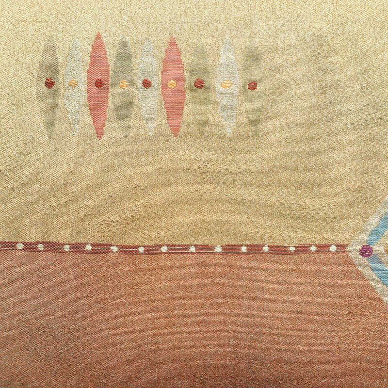 袋帯 六通柄 良品 フォーマル用 正絹 幾何学柄・抽象柄 箔 金糸 帯 多色使い_画像2