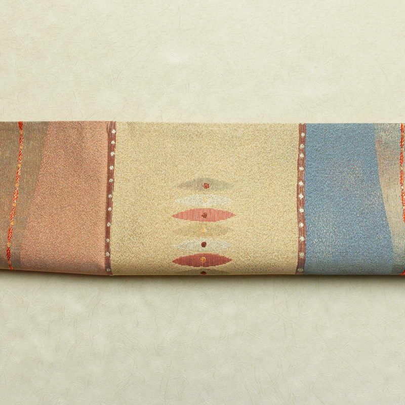 袋帯 六通柄 良品 フォーマル用 正絹 幾何学柄・抽象柄 箔 金糸 帯 多色使い_画像14