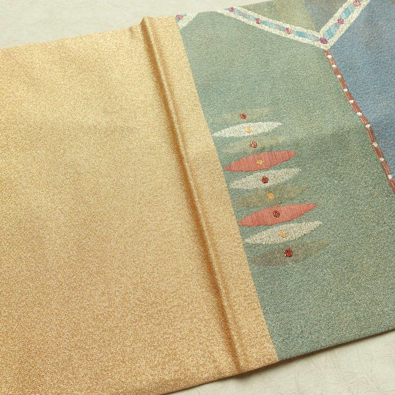 袋帯 六通柄 良品 フォーマル用 正絹 幾何学柄・抽象柄 箔 金糸 帯 多色使い_画像16