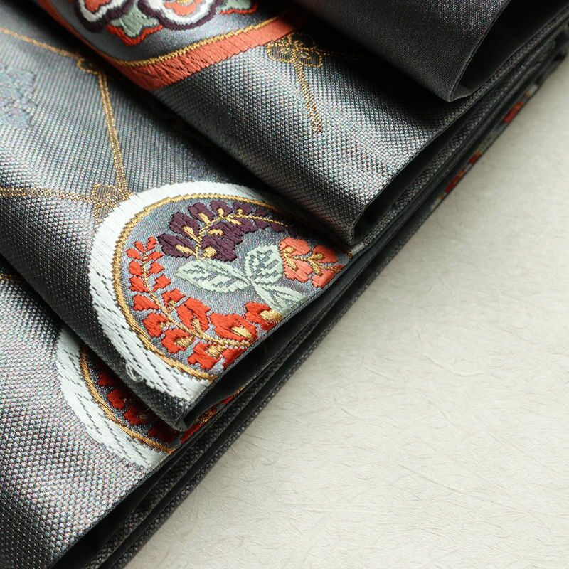 袋帯 六通柄 良品 フォーマル用 正絹 古典柄 箔 金糸 帯 紫・藤色_画像21