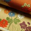 袋帯 六通柄 フォーマル用 正絹 花柄 箔 菊 金糸 帯 黄・黄土色_画像6