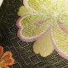 袋帯 六通柄 振袖用 正絹 花柄 桜 箔 金糸 帯 黒_画像6